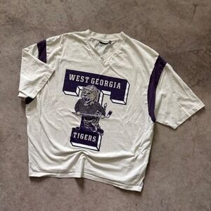 ASOS Design West Georgia Tigers Hockey Graphic Tee Boxy White Purple Size Medium